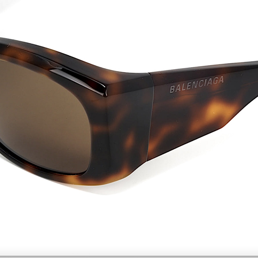 Balenciaga Unisex Sunglasses Wraparound Havana BB0001S-002 59 - Picture 3 of 13